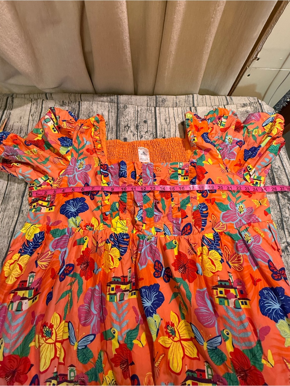 Disney Encanto Midi Dress NWT 2X Casa Mirabel Smocked Vibrant Beautiful - Picture 14 of 16